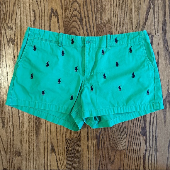 Ralph Lauren Sport Classic Fit Pony Logo 3.5” Chino Shorts - Green - Picture 1 of 4